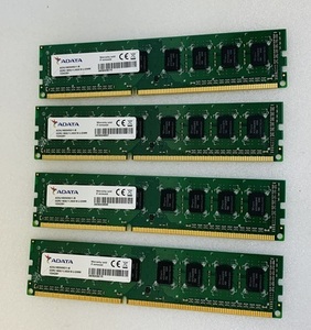 ADATA PC3-12800U 32GB 8GB 4枚 32GB DDR3 デスクトップ用 メモリ DDR3-1600 8GB 4枚 セット 240ピン ECC無し DDR3 DESKTOP RAM 中古