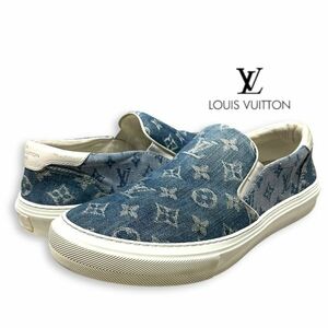 LOUIS VUITTON TROCADERO LD1109 ルイ・ヴィトン トロカデロ ライン リシュリー モノグラム デニム スリッポン ローカットスニーカー 正規