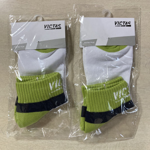 アウトレットセール 全国送料無料 2個セット VICTAS 03CPソックス Mサイズ ライムグリーン（22～24cm）662301 卓球用靴下 在庫限りの大特価