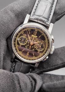 中古美品 箱あり ティソ TISSOT ヘリテージ T040.432.16.051.00 クロノグラフ 3333本限定 黒文字盤 裏スケ SS 自動巻き メンズ 腕時計