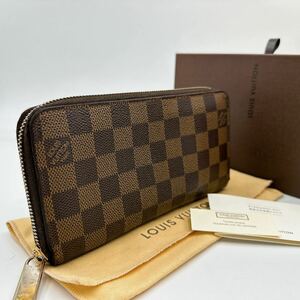 2766【美品 付属品一式付】LOUIS VUITTON ルイヴィトン ダミエ ジッピーウォレット ラウンドファスナー 長財布 N60015/CA0057