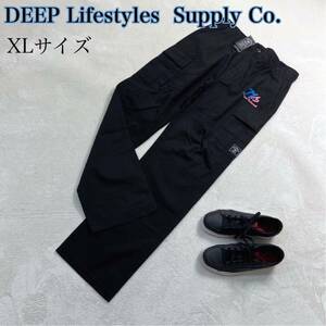 【新品未使用タグ付き】ディープライフスタイルサプライ（DEEP LifeStyles Supply Co.）NANAMI　TSUKAMOTO カーゴパンツ XLサイズ ブラック
