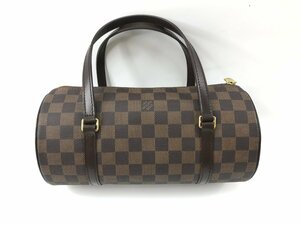 1円～ 美品 LOUIS VUITTON ルイヴィトン ダミエ パピヨン N51303 ハンドバッグ ブラウン 筒型 F04-66