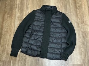 美品 モンクレール MAGLIONE TRICOT CARDIGAN ニット切り替え ダウンジャケット M カーキ マグリオン レディース 質屋の質セブン い-11