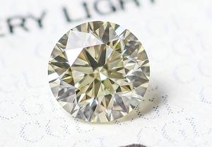 【１００円～】VS2！H&C! 0.666ｃｔ 天然ダイヤ VERY LIGHT YELLOW（ナチュラルカラーVery Good！