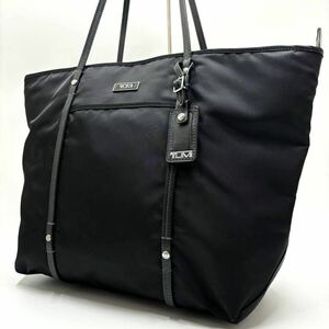 1円〜【新品同然 大容量】TUMI トゥミ メンズ ビジネス トートバッグ ショルダーバッグ A4 肩掛け ナイロン レザー 本革 ブラック 黒 タグ