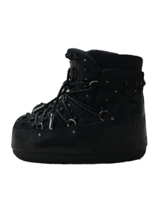 JIMMY CHOO◆MOONBOOT/ブーツ/37/BLK/エナメル/ブラック/黒