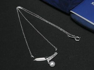 1円 ■美品■ MIKIMOTO ミキモト 本真珠 アコヤ真珠 パール 約4mm SV925 ネックレス ペンダント アクセサリー シルバー系 BK1500