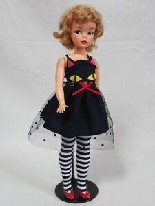 Doll Dressing♪ハンドメイド タミーちゃんサイズお洋服セット人形/アウトフィット/ハロウィン衣装/黒猫ワンピース/ドレス/タイツ/ドール服