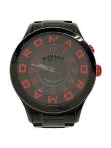 ROMAGO DESIGN◆クォーツ腕時計/アナログ/ステンレス/BLK/BLK/RM015-0162-4