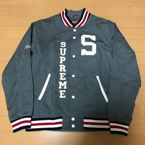 Supreme 09SS Aces Baseball Varsity Jacet Lサイズ グレー シュプリーム スタジャン ジャケット ブルゾン Sロゴ logo