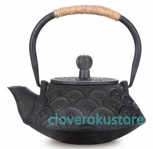 ★新品★提梁壺 手作り無コーティング 鋳鉄製の壺 お茶の道具★ 南部鉄器 老鉄瓶 魚の鱗やかんを沸かす900ML