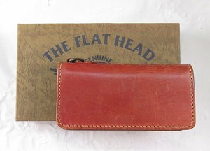 MYO16662 THE FLAT HEAD フラットヘッド セミロングウォレット 二つ折り 長財布 レッド系