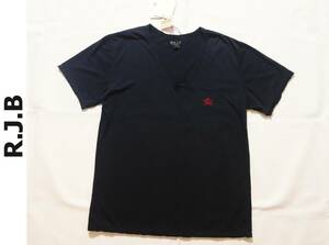 【送料無料】新品 正規品 THE FLAT HEAD フラットヘッド R.J.B ロゴ刺繍 コットン×レーヨン 半袖Tシャツ メンズ 36 S位 TRU003