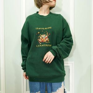 USA VINTAGE JERZEES TEDDY BEAR EMBROIDERY DESIGN SWEAT SHIRT/アメリカ古着テディベア刺繍デザインスウェット