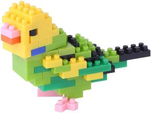 新品 送料無料　インコ ナノブロック セキセイインコ グリーンオパーリン NBC_167 @カワダ Kawada nanoblock 知育玩具