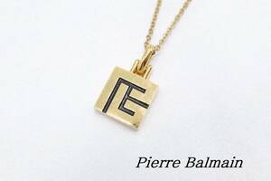【HU415】Pierre Balmain ピエールバルマン ロゴ ネックレス ゴールドカラー【送料全国一律185円】