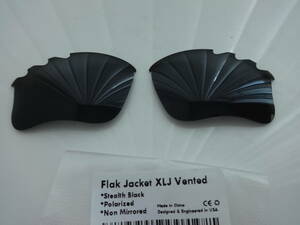 処分価格！★オークリーフラックジャケット XLJ用 カスタム偏光レンズ BLACK Color Polarized新品 Flak Jacket XLJ VENTED 