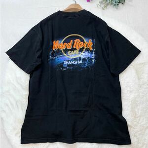 Hard Rock cafe shanghai ハードロックカフェ 上海 バックプリントTシャツ 黒 L クルーネック ブラック 古着 半袖 半袖プリント A5411