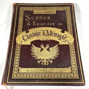 ★希少★大型 荘厳革美装 ミュシャ挿絵「ドイツ史～歴史の場面とエピソード～」1898年 初版 / 挿絵本 ドイツ史の諸場面 送料無料！