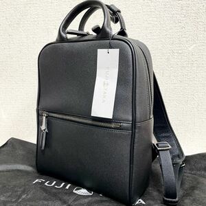 新品 FUJITAKA フジタカ 牛革レザー リュック バッグ 定価税込47,300円 黒 ベリル 646752