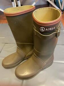 【美品　中古品】AIGLE レインブーツキッズキッズレインブーツ 長靴