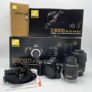 ショット数8771枚 Nikon ニコン D3000 AF-S 18-55mm 1:3.5-5.6G AF-S 55-200mm 1:4-5.6G ED ダブルズームキット