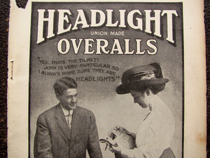 【雑誌広告】1909年 Headlight & Signal ヘッドライト カバーオール デニム ワーク レア 古着 オーバーオール ビンテージ work denim 2