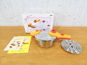 ◇Magic Cooking マジッククッキング 圧力鍋 松居一代プロデュース MK-1 直径 20cm 3L ステンレス製 取扱説明書付き＠100