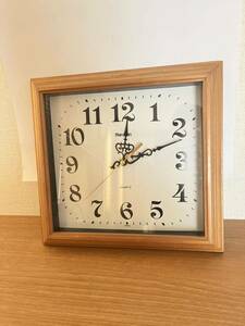 ☆昭和レトロ　maruman クォーツ　木製フレーム　掛け時計NO．34