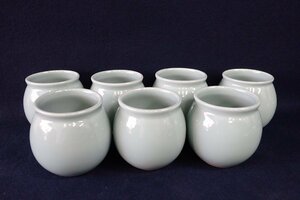 ★041389 青磁 祥瑞 花器 小壺 香炉 火入 茶道具 7客 ★