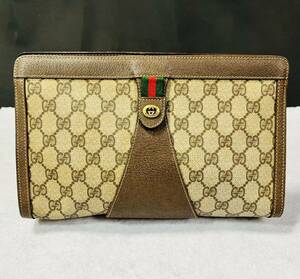 ◎ 【美品】GUCCI オールドグッチ GG シェリーライン セカンドバッグ PVCレザー ベージュ系 / 264146 / 423-10 