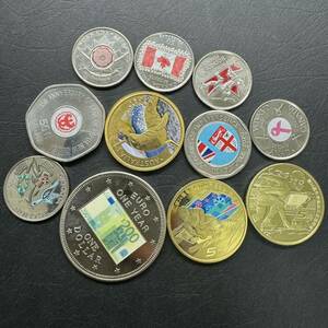 カラーコイン　11枚まとめて　外国コイン　カナダ　中国