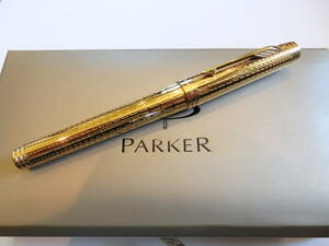 ◆【希少】パーカー　プリミエ　デラックス　ゴールド万年筆　ペン先：18K750ソリッドゴールド F