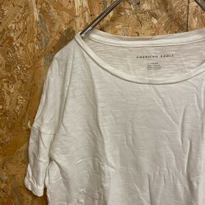 [KWT5287] AMERICAN EAGLE 半袖Tシャツ レディース ホワイト S ポス