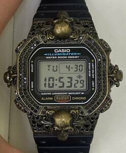 カシオ　CASIO G-SHOCK DW-5600E 腕時計 custom ドクロ