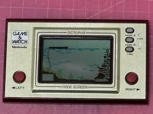 GAME&WATCH ゲームウォッチ オクトパス ゲームウオッチ ワイドスクリーン 中古 任天堂 動作確認 偏光シート 反射板交換 送料無料