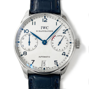 [中古] IWC ポルトギーゼ オートマティック 7デイズ IW500107 自動巻き ステンレススチール ワニ革 シルバー文字盤 裏スケルトン 42.3mm