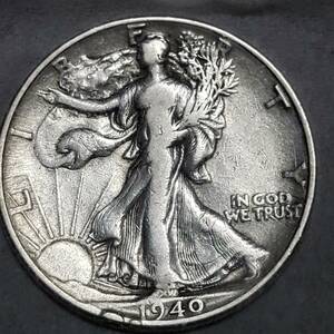 アメリカ 1940 銀貨　ハーフダラー　ウォーキング・リバティー　ハーフ・ダラー 本物 超レア年