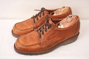 チペワ 9 1/2 D /USA製 モックトゥ 茶 ワーク ブラウン ブーツ Chippewa レザー 本革 古着 中古 eb398