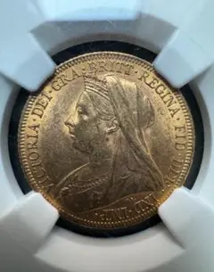 鑑定枚数1枚 NGC MS61 1901年 ヴィクトリア金貨 金貨 イギリス