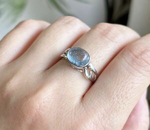 【天然石】モスアクアマリンのリング指輪(A3627）