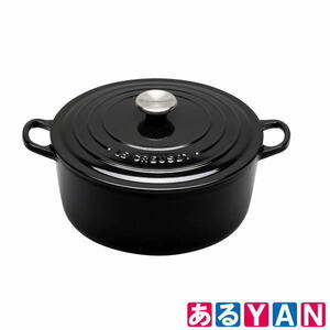 ■AE■LE CREUSET ル・クルーゼ ココット・ロンド 18cm ブラック ルクルーゼ 両手鍋 未使用品 送料無料