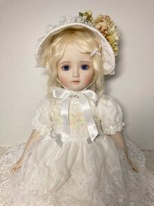 創作ビスクドール 「白いドレスの少女」　抱き人形　創作人形　