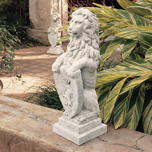 ビューマリス城門のキャッスル・ライオン彫像 彫刻/ 守護ライオン ガーデニング 玄関 エントランス ピロティ（輸入品