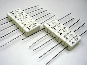 ★☆（管RG015） 松下 セメント抵抗 5W 4.7Ω 10本セット / NOS Wirewound Resistors 10pcs☆★