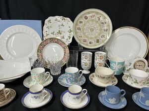 洋食器 まとめ WEDGWOOD Tiffany MINTON GIVENCHY カップ ソーサー 大皿 プレート グラス ワイルドストロベリー デミタス K-0419-03