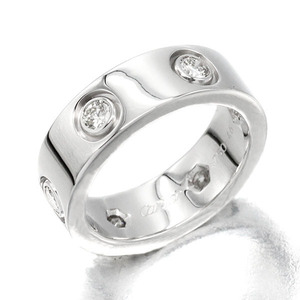 カルティエ Cartier ラブリング K18WG フルダイヤ #46 指輪 ホワイトゴールド750 宝石 ジュエリー 女性 レディース 上品 シンプル