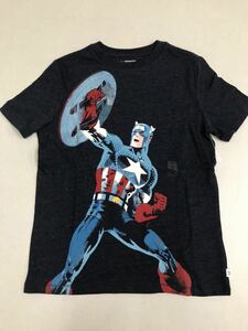 ＧＡＰ■新品■130■ギャップ■アベンジャーズ■Ｔシャツ■キャプテン・アメリカ■紺系■背面星条旗ロゴ■USA■アメコミ■marvel■21■2-2