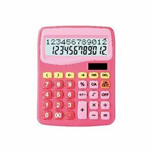 スクール電卓計算式表示電卓12桁ピンク